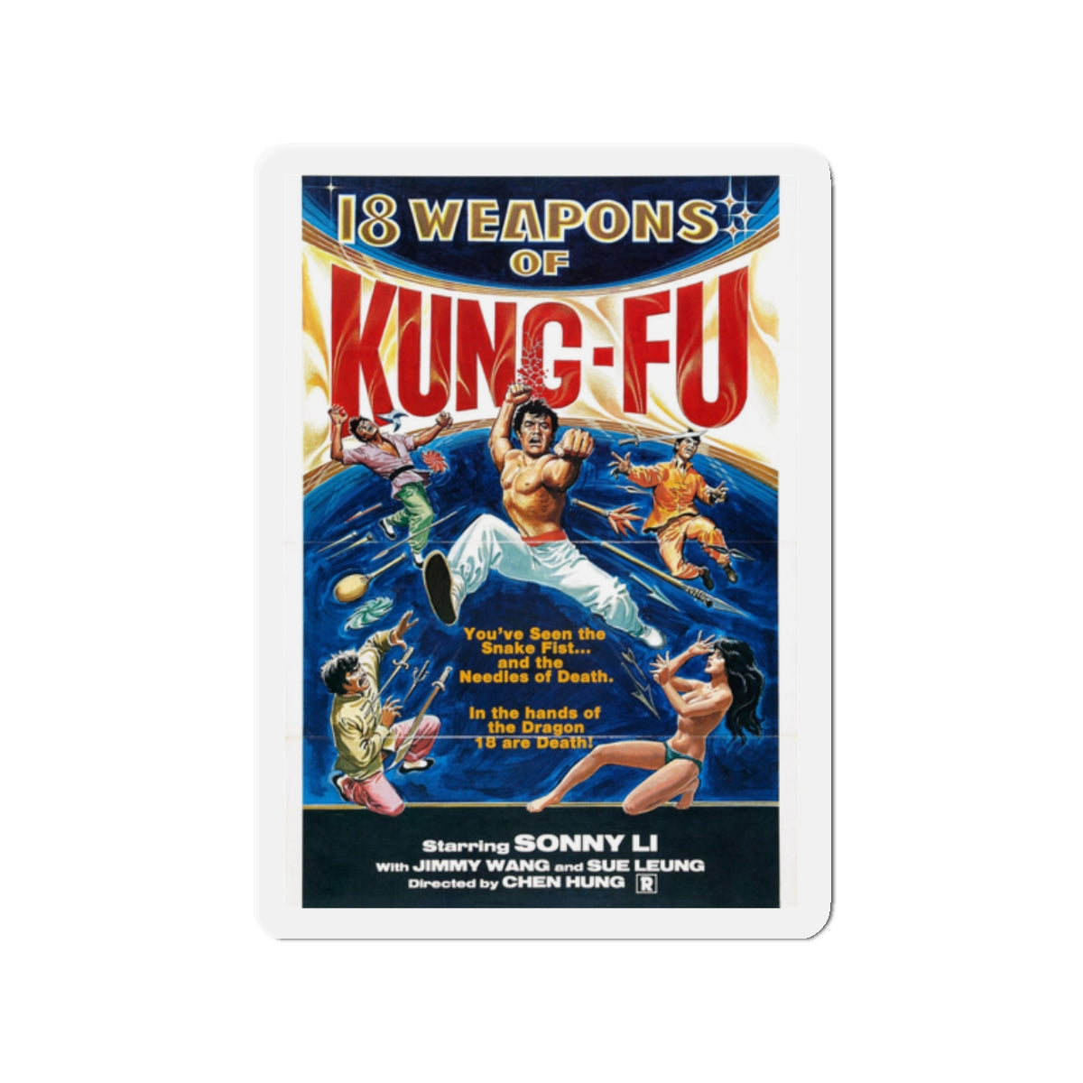 18 WEAPONS OF KUNG-FU 1977 Movie Poster - Die-Cut Magnet-2" x 2"-The Sticker Space