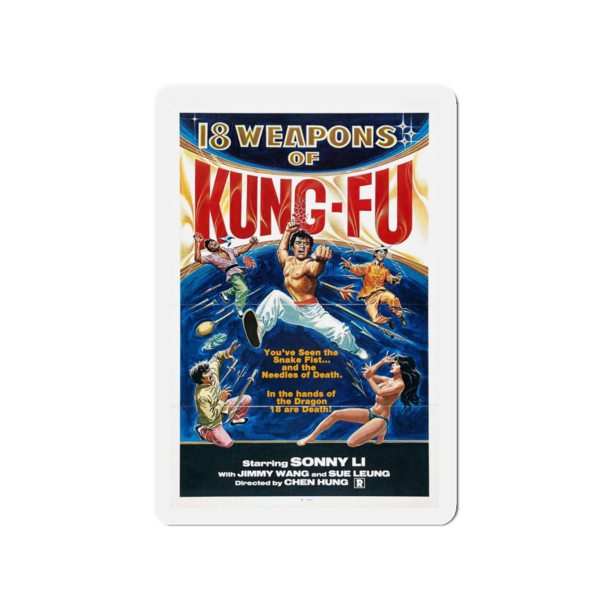 18 WEAPONS OF KUNG-FU 1977 Movie Poster - Die-Cut Magnet-4" x 4"-The Sticker Space
