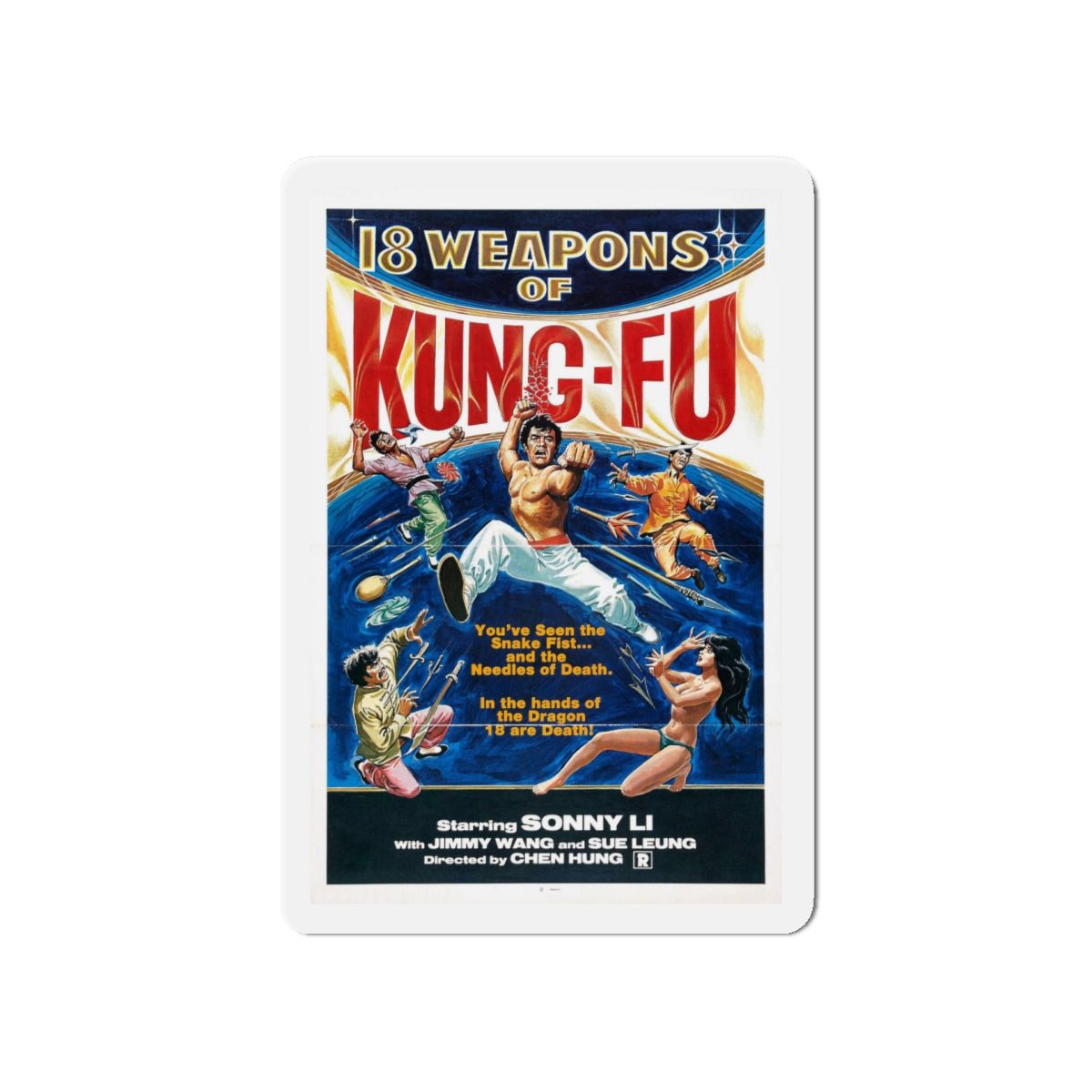 18 WEAPONS OF KUNG-FU 1977 Movie Poster - Die-Cut Magnet-5" x 5"-The Sticker Space