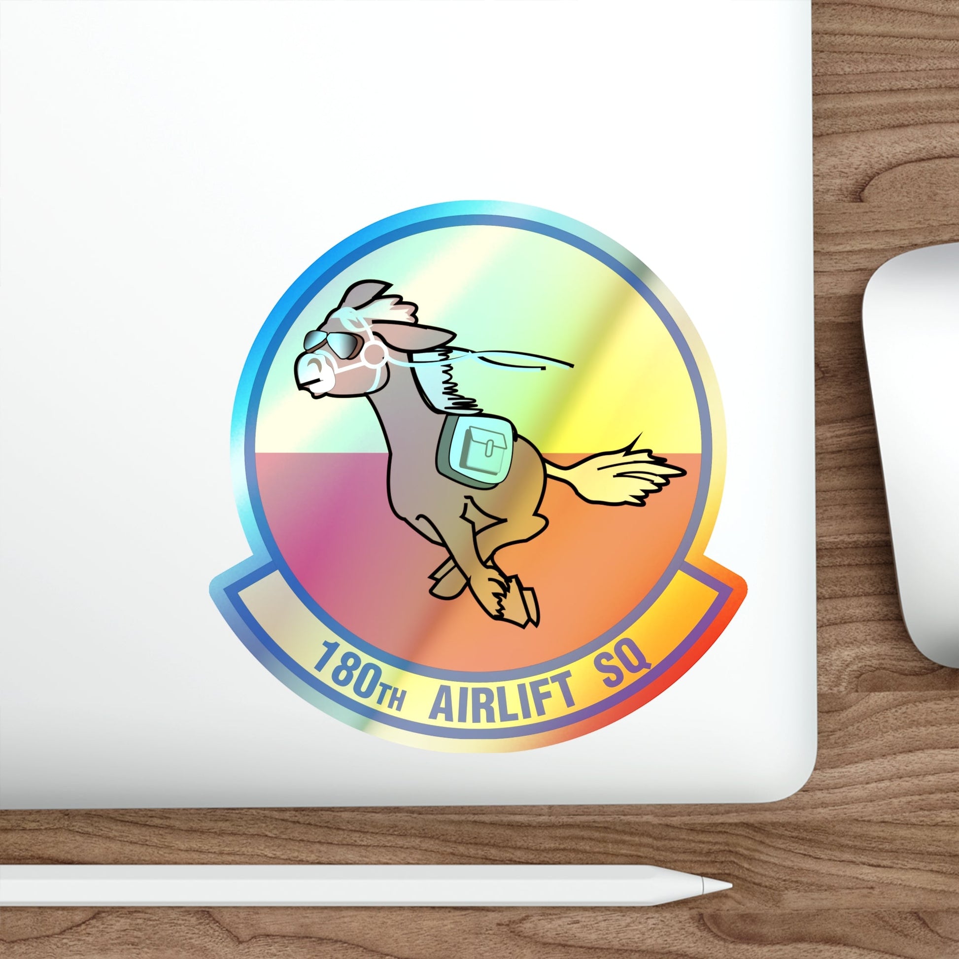 180 Airlift Squadron (U.S. Air Force) Holographic STICKER Die-Cut Vinyl Decal-The Sticker Space