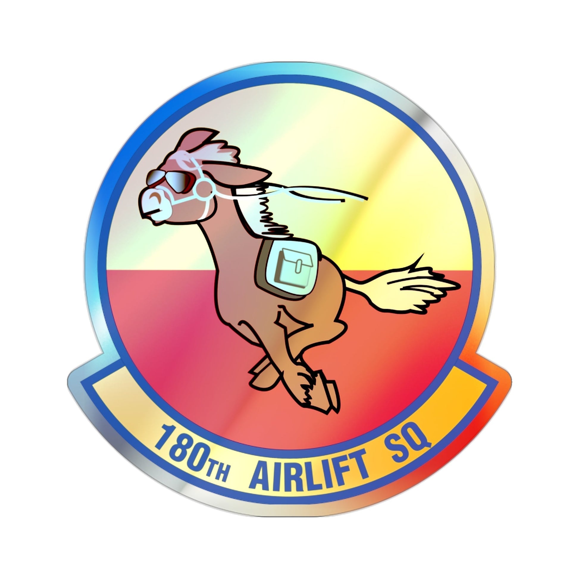 180 Airlift Squadron (U.S. Air Force) Holographic STICKER Die-Cut Vinyl Decal-2 Inch-The Sticker Space
