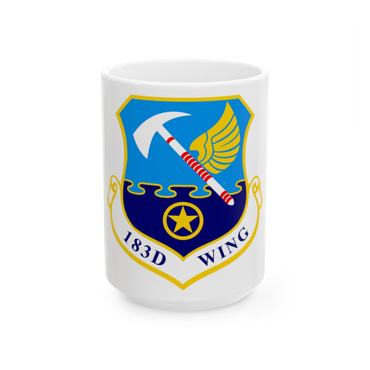 183d Wing emblem (U.S. Air Force) White Coffee Mug-15oz-The Sticker Space