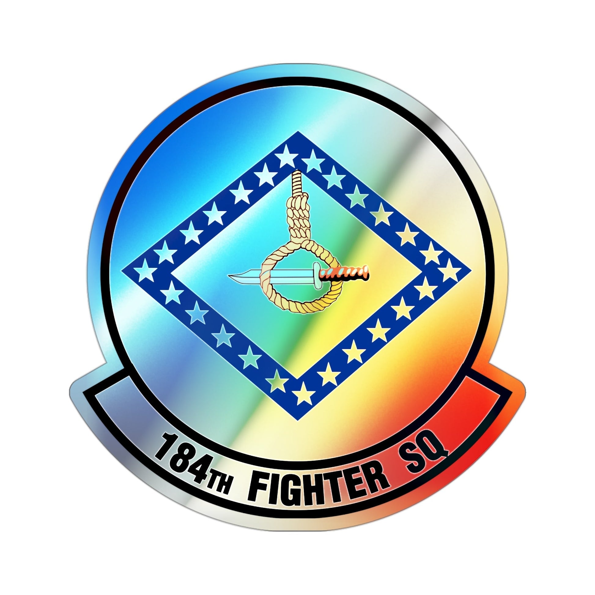 184 Fighter Squadron (U.S. Air Force) Holographic STICKER Die-Cut Vinyl Decal-3 Inch-The Sticker Space