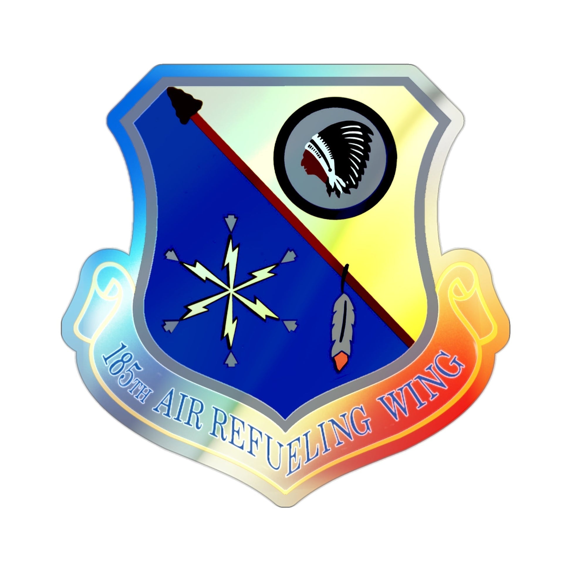 185th Air Refueling Wing (U.S. Air Force) Holographic STICKER Die-Cut Vinyl Decal-2 Inch-The Sticker Space