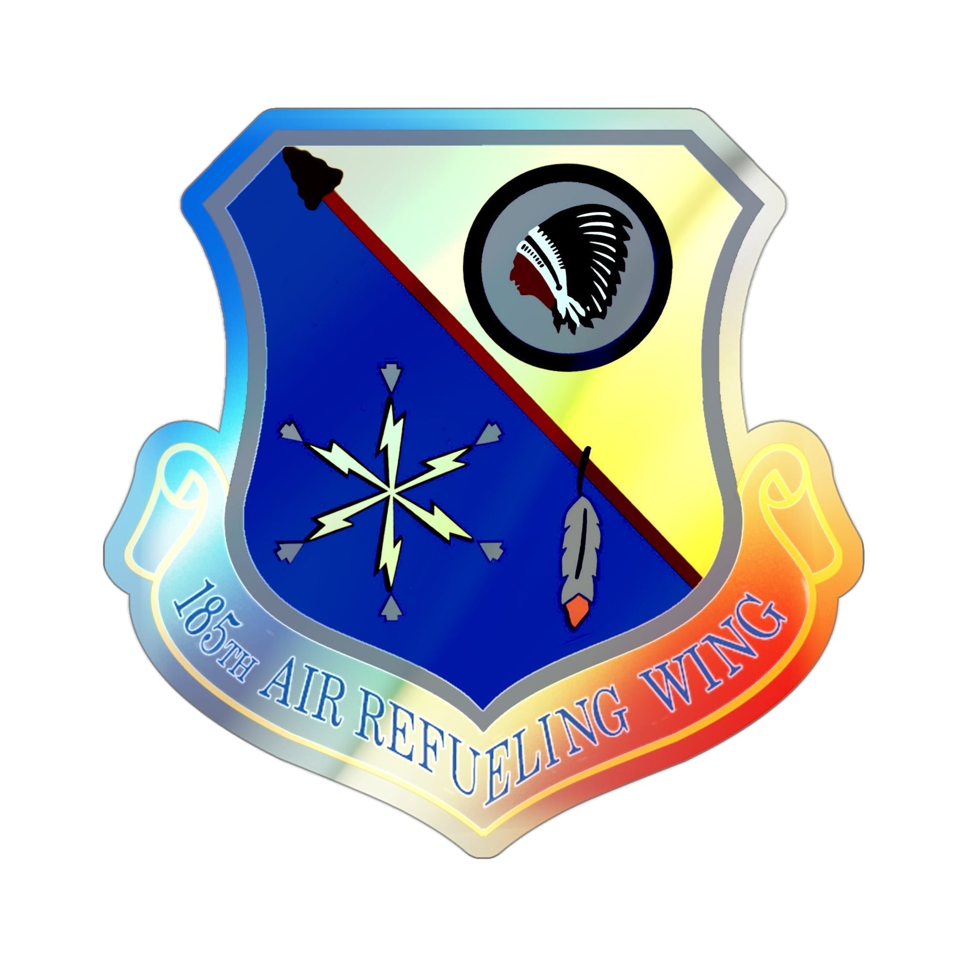 185th Air Refueling Wing (U.S. Air Force) Holographic STICKER Die-Cut Vinyl Decal-3 Inch-The Sticker Space