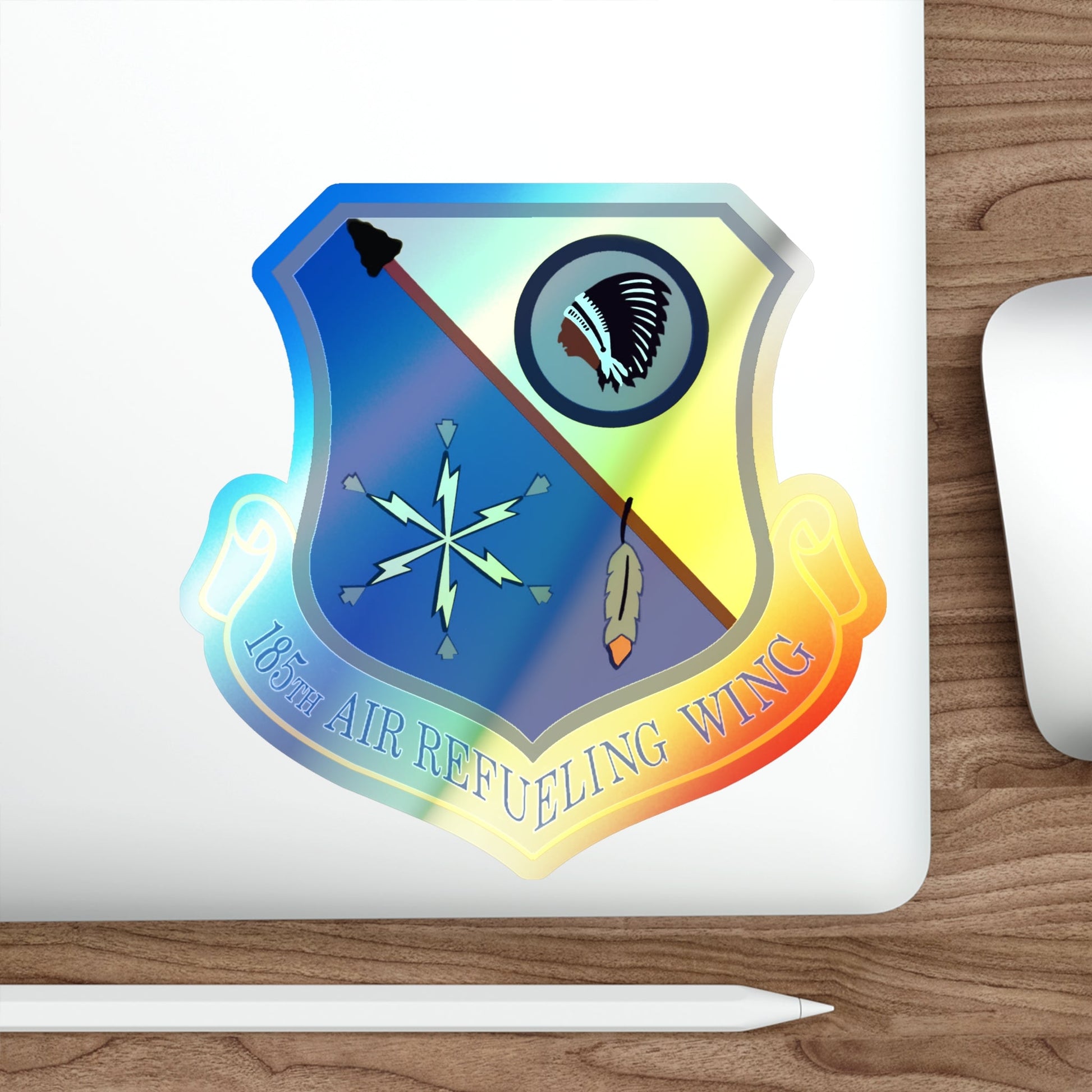 185th Air Refueling Wing (U.S. Air Force) Holographic STICKER Die-Cut Vinyl Decal-The Sticker Space
