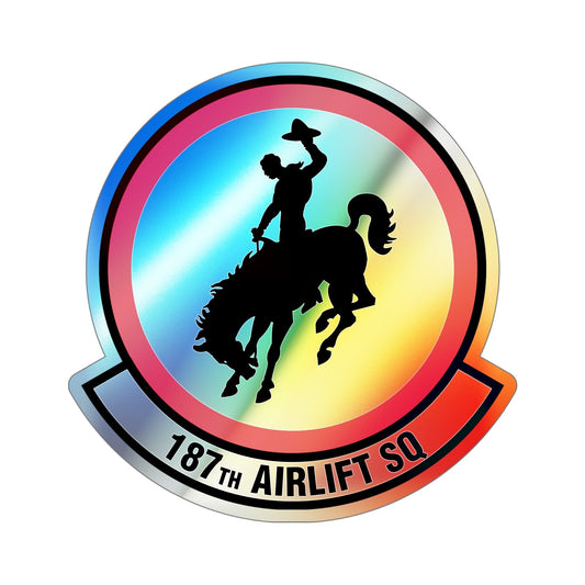 187 Airlift Squadron (U.S. Air Force) Holographic STICKER Die-Cut Vinyl Decal-6 Inch-The Sticker Space
