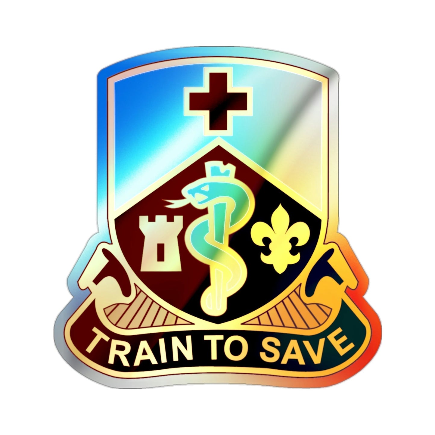 187 Medical Battalion (U.S. Army) Holographic STICKER Die-Cut Vinyl Decal-2 Inch-The Sticker Space