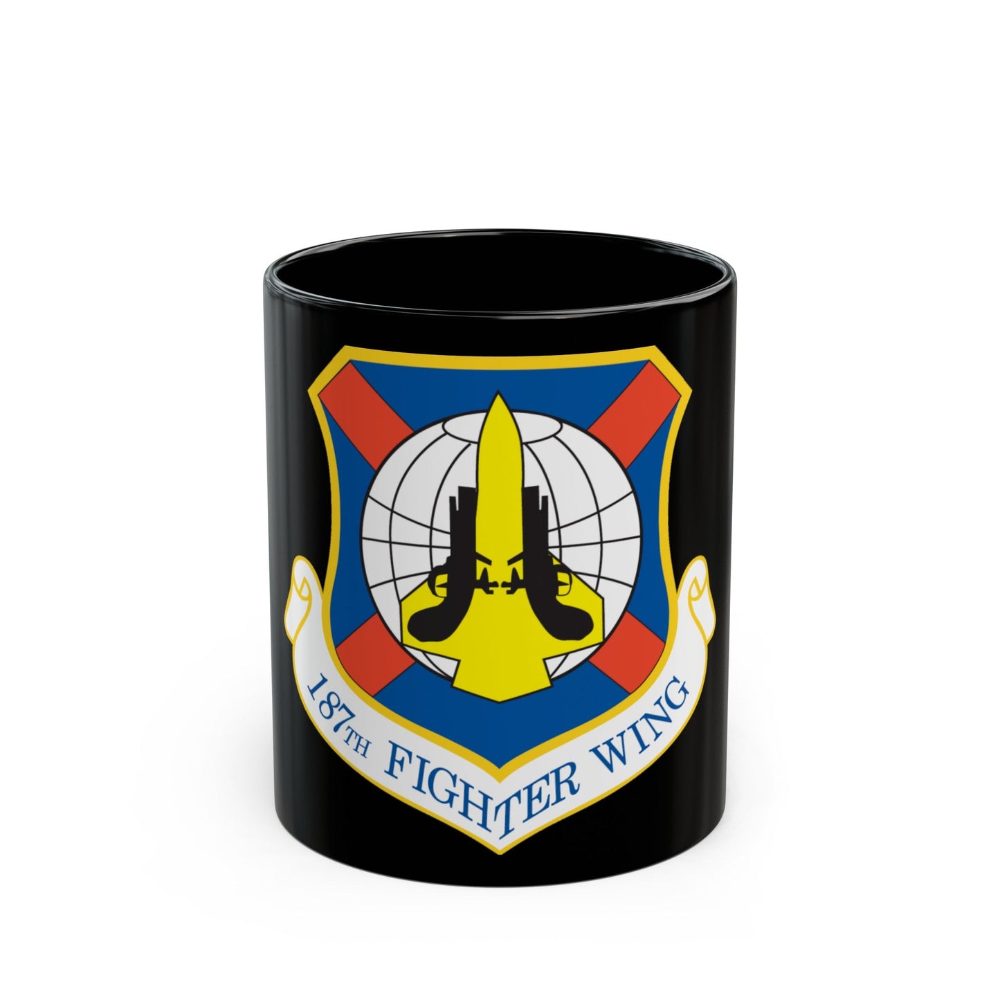 187th Fighter Wing (U.S. Air Force) Black Coffee Mug-11oz-The Sticker Space