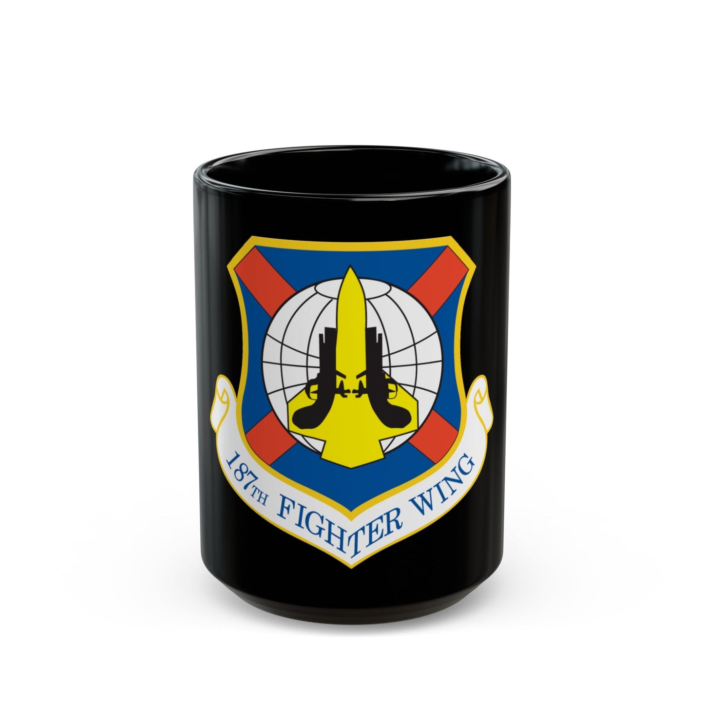187th Fighter Wing (U.S. Air Force) Black Coffee Mug-15oz-The Sticker Space
