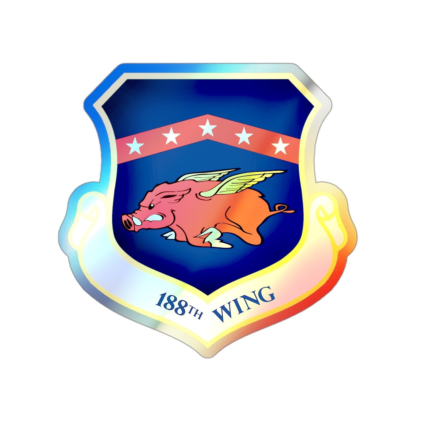 188th Wing (U.S. Air Force) Holographic STICKER Die-Cut Vinyl Decal-3 Inch-The Sticker Space