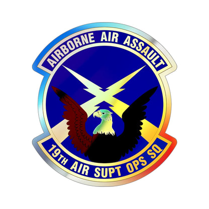 19 Air Support Operations Squadron ACC (U.S. Air Force) Holographic STICKER Die-Cut Vinyl Decal-4 Inch-The Sticker Space