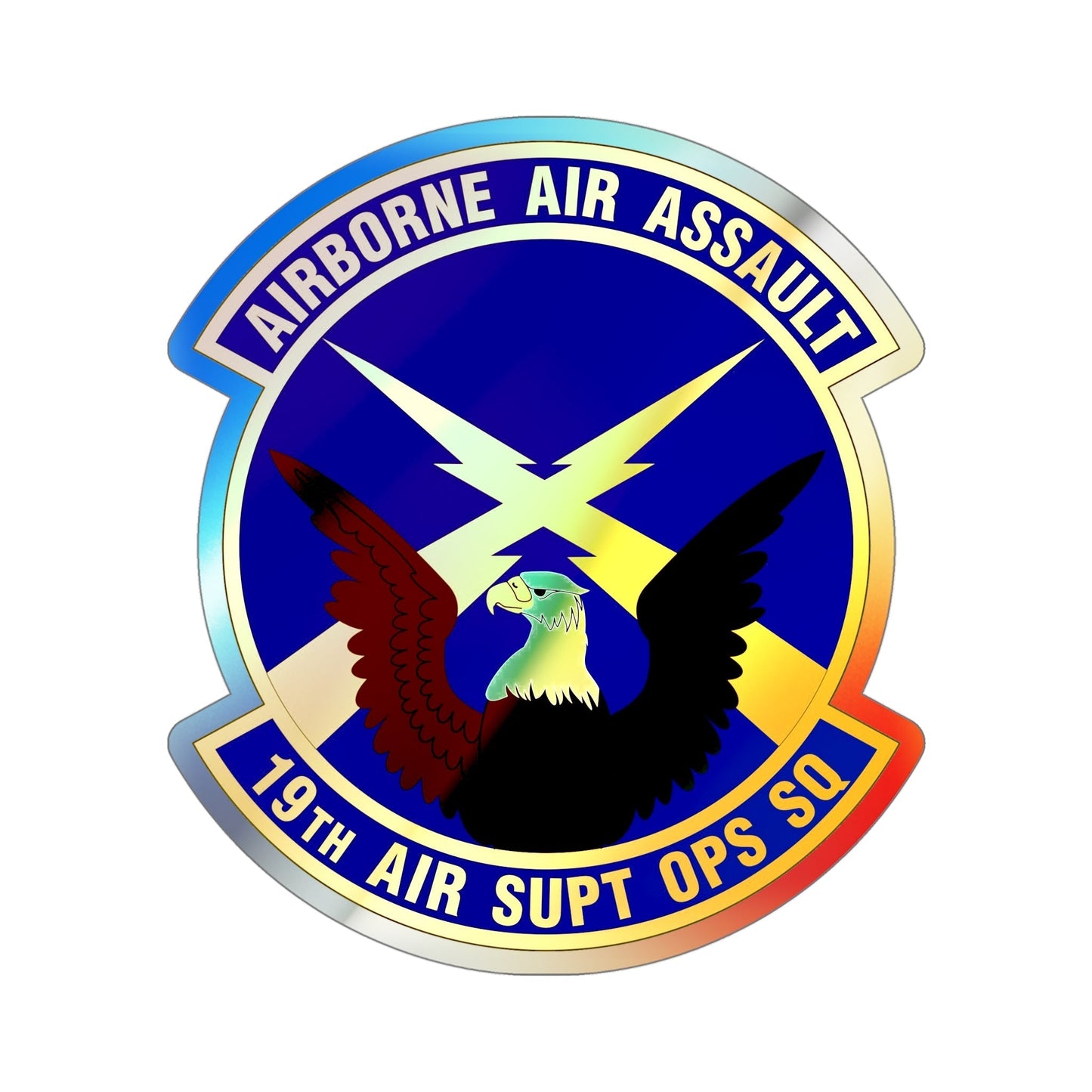 19 Air Support Operations Squadron ACC (U.S. Air Force) Holographic STICKER Die-Cut Vinyl Decal-5 Inch-The Sticker Space