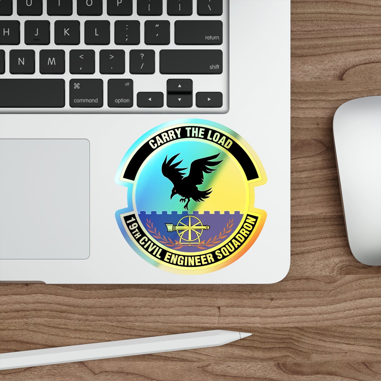 19 Civil Engineer Squadron AMC (U.S. Air Force) Holographic STICKER Die-Cut Vinyl Decal-The Sticker Space