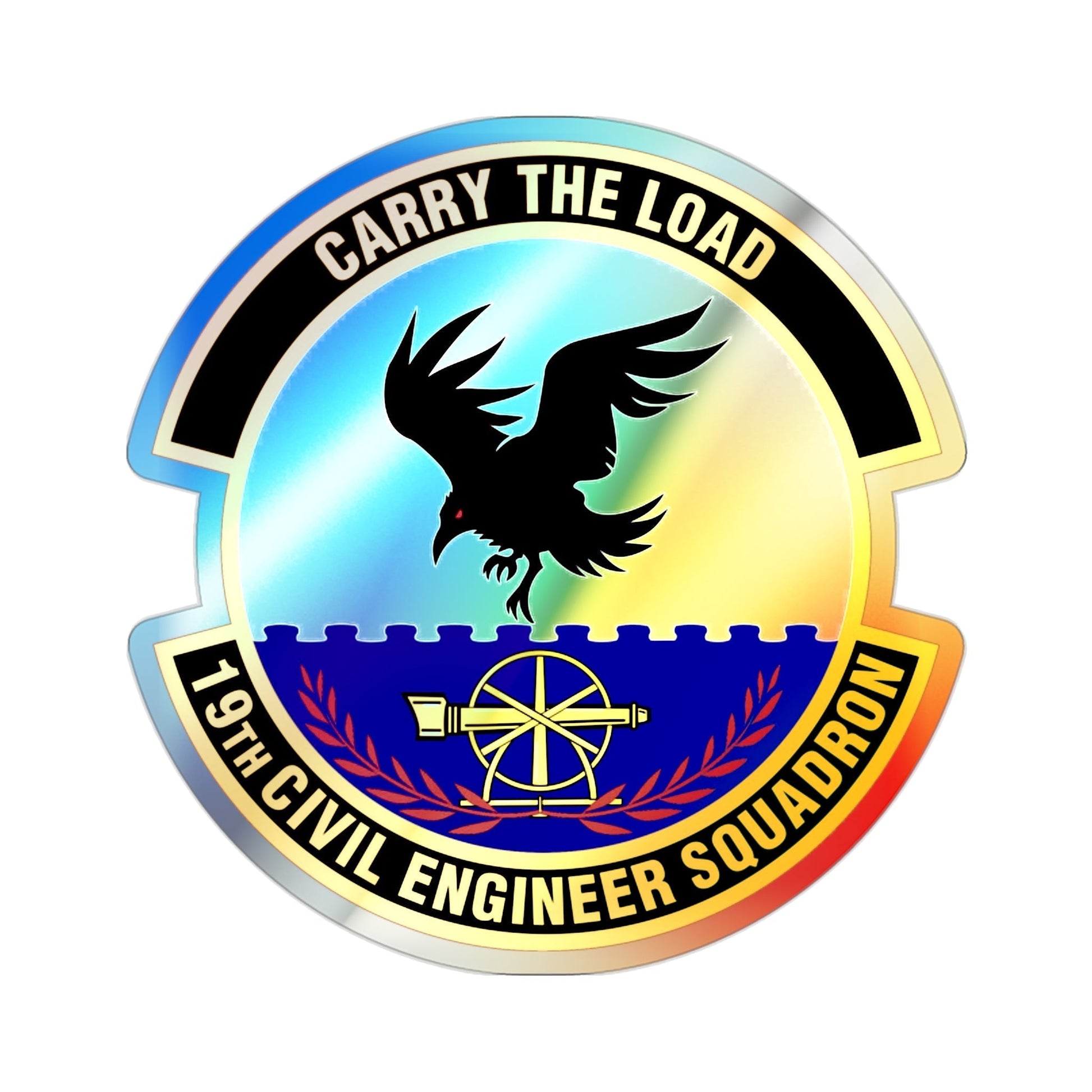 19 Civil Engineer Squadron AMC (U.S. Air Force) Holographic STICKER Die-Cut Vinyl Decal-2 Inch-The Sticker Space
