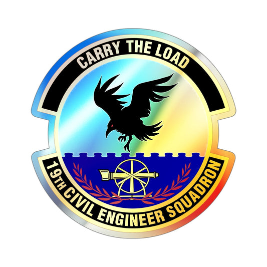 19 Civil Engineer Squadron AMC (U.S. Air Force) Holographic STICKER Die-Cut Vinyl Decal-6 Inch-The Sticker Space
