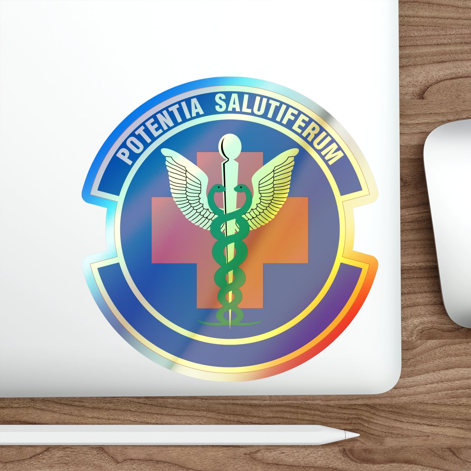 19 Healthcare Operations Squadron AMC (U.S. Air Force) Holographic STICKER Die-Cut Vinyl Decal-The Sticker Space