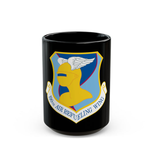 190th Air Refueling Wing (U.S. Air Force) Black Coffee Mug-15oz-The Sticker Space