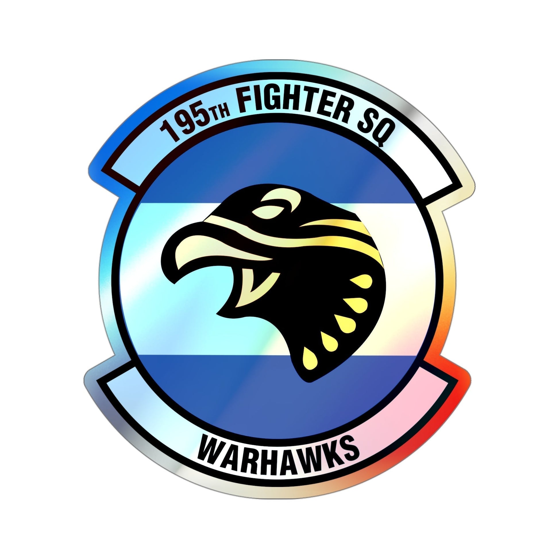 195 Fighter Squadron (U.S. Air Force) Holographic STICKER Die-Cut Vinyl Decal-4 Inch-The Sticker Space