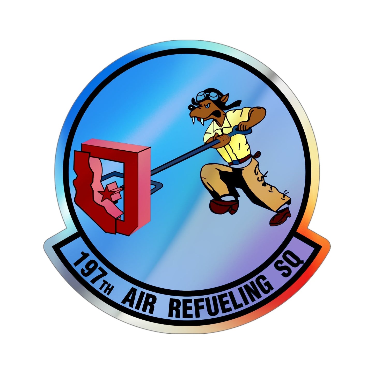 197 Air Refueling Squadron (U.S. Air Force) Holographic STICKER Die-Cut Vinyl Decal-4 Inch-The Sticker Space