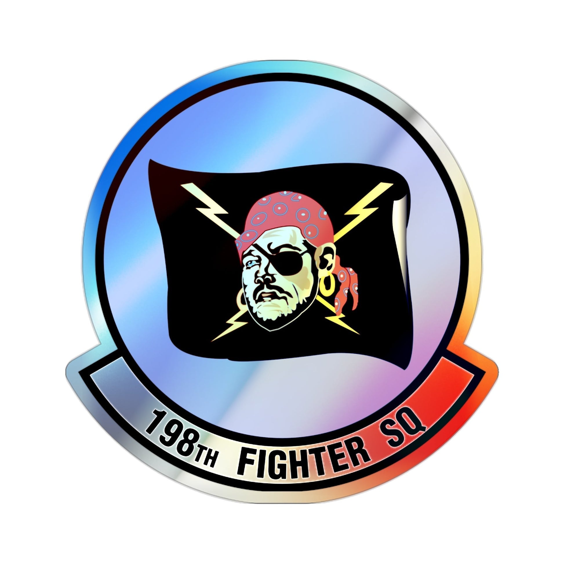 198 Fighter Squadron (U.S. Air Force) Holographic STICKER Die-Cut Vinyl Decal-2 Inch-The Sticker Space
