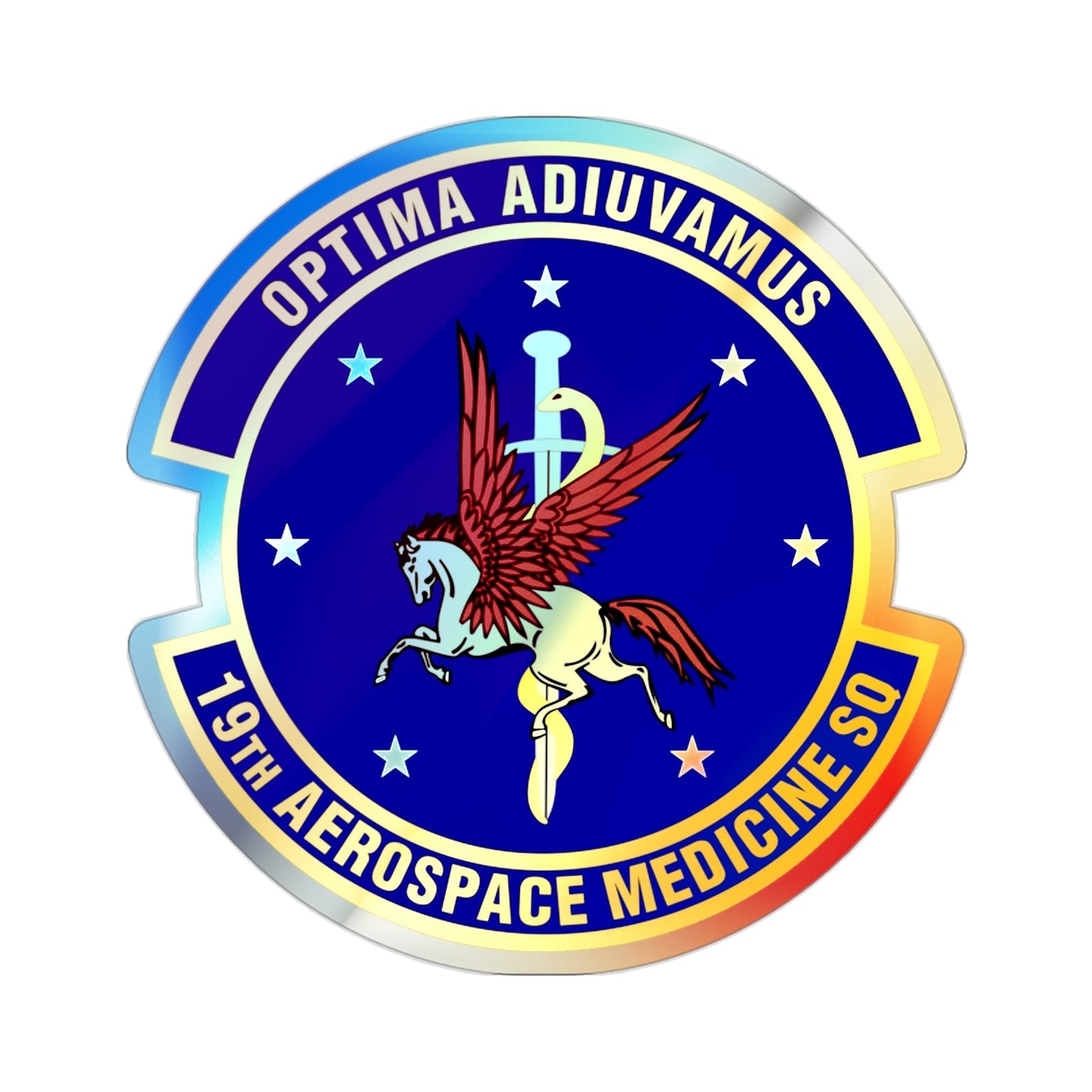19th Aerospace Medicine Squadron (U.S. Air Force) Holographic STICKER Die-Cut Vinyl Decal-2 Inch-The Sticker Space