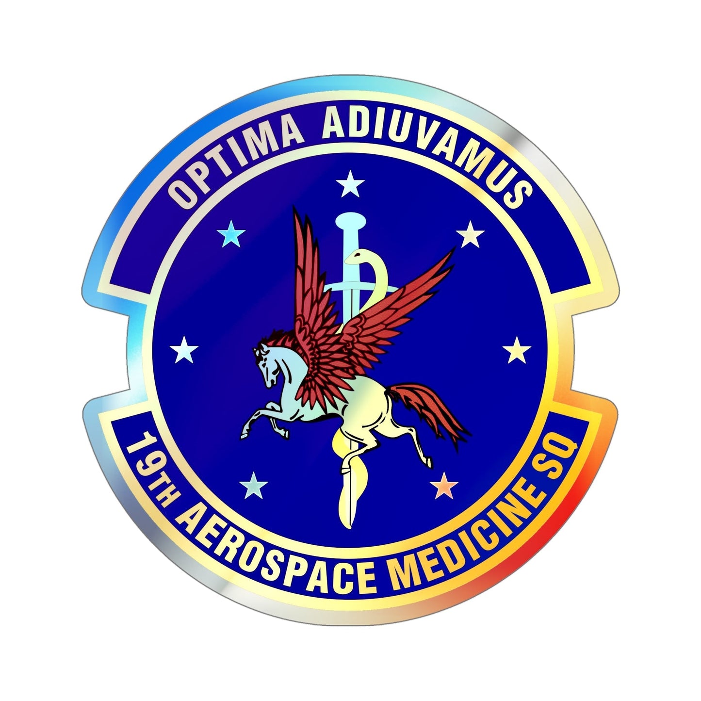 19th Aerospace Medicine Squadron (U.S. Air Force) Holographic STICKER Die-Cut Vinyl Decal-5 Inch-The Sticker Space
