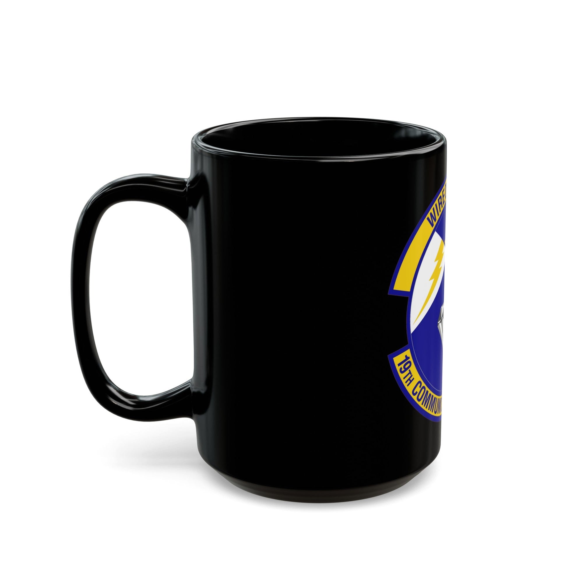 19th Communications Squadron (U.S. Air Force) Black Coffee Mug-The Sticker Space