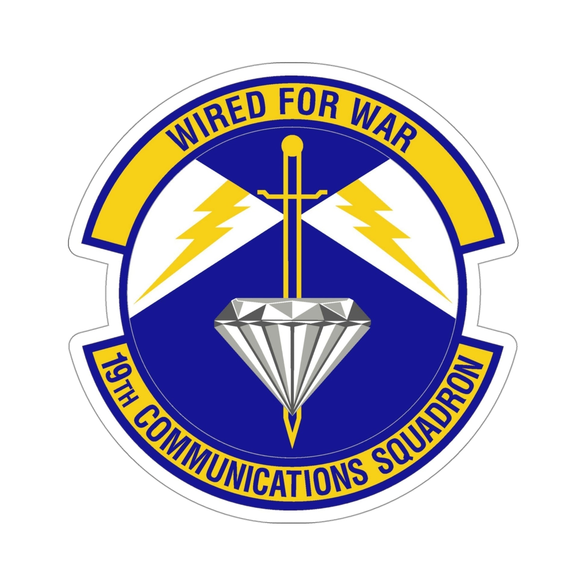 19th Communications Squadron (U.S. Air Force) STICKER Vinyl Die-Cut Decal-4 Inch-The Sticker Space