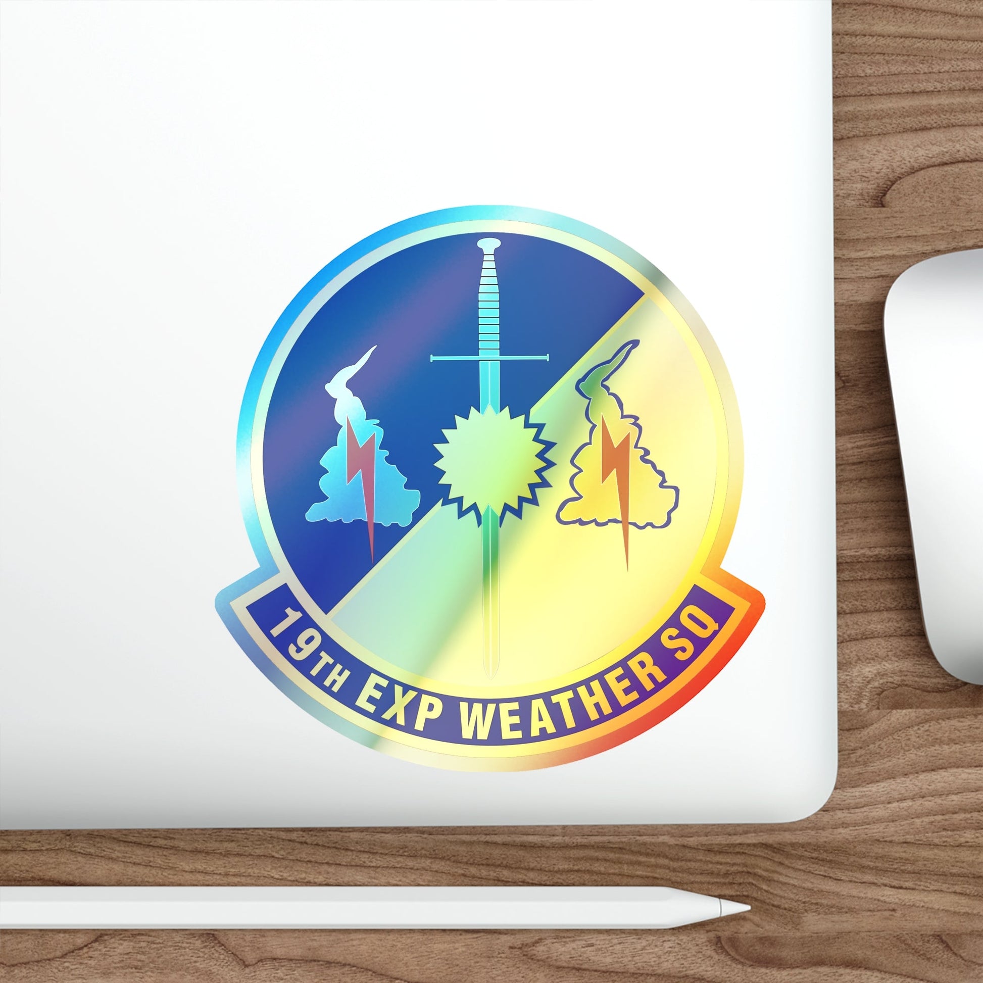 19th Expeditionary Weather Squadron (U.S. Air Force) Holographic STICKER Die-Cut Vinyl Decal-The Sticker Space