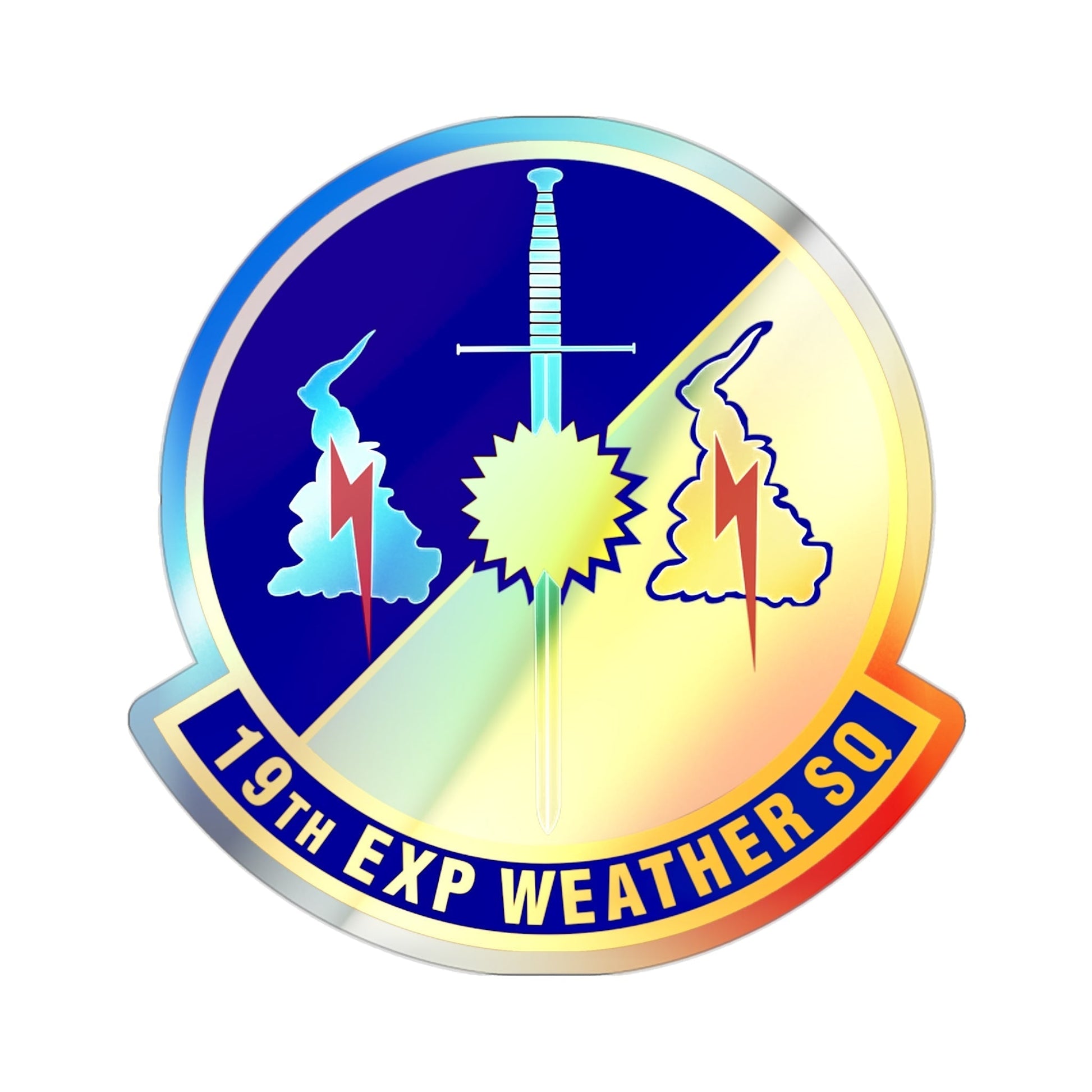 19th Expeditionary Weather Squadron (U.S. Air Force) Holographic STICKER Die-Cut Vinyl Decal-2 Inch-The Sticker Space