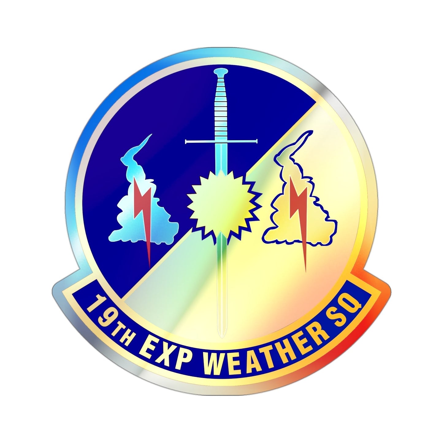 19th Expeditionary Weather Squadron (U.S. Air Force) Holographic STICKER Die-Cut Vinyl Decal-3 Inch-The Sticker Space