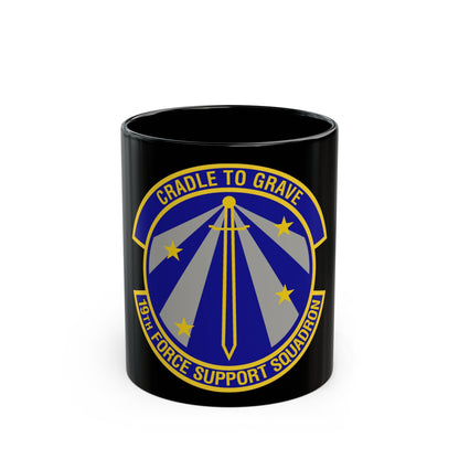 19th Force Support Squadron (U.S. Air Force) Black Coffee Mug-11oz-The Sticker Space