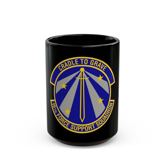 19th Force Support Squadron (U.S. Air Force) Black Coffee Mug-15oz-The Sticker Space
