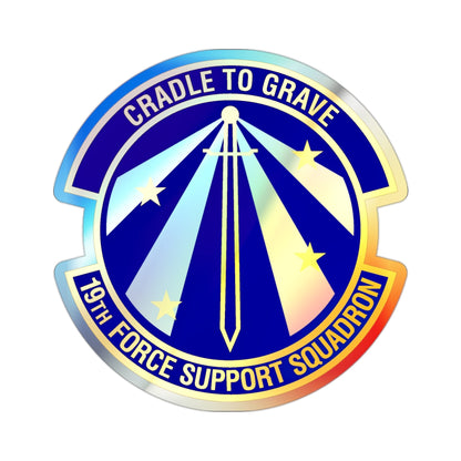 19th Force Support Squadron (U.S. Air Force) Holographic STICKER Die-Cut Vinyl Decal-2 Inch-The Sticker Space