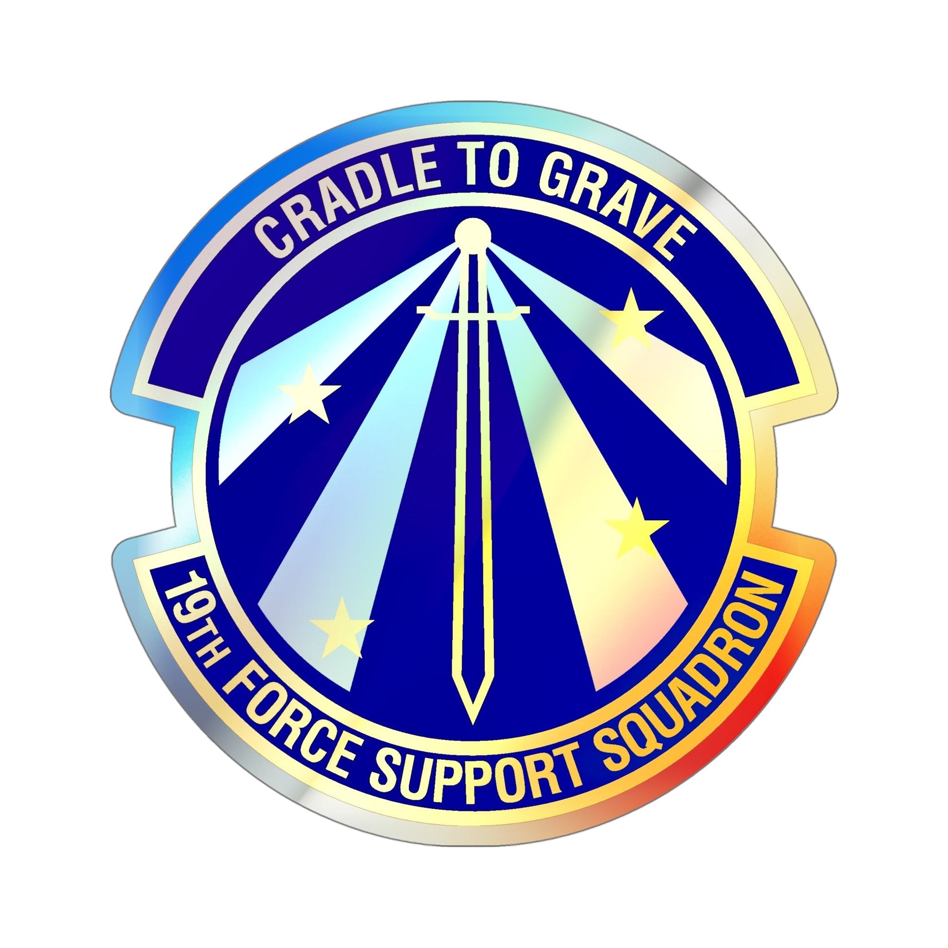19th Force Support Squadron (U.S. Air Force) Holographic STICKER Die-Cut Vinyl Decal-5 Inch-The Sticker Space