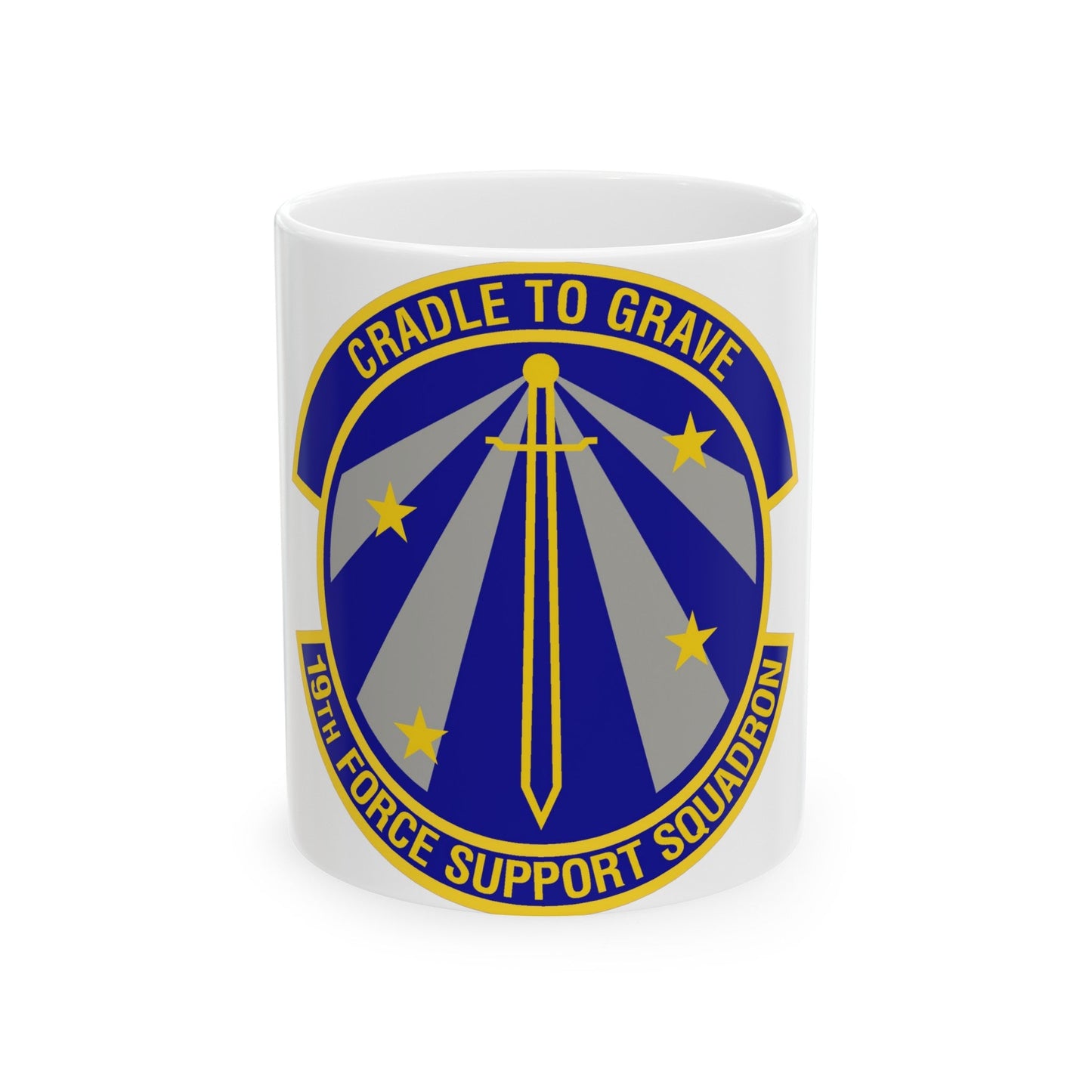 19th Force Support Squadron (U.S. Air Force) White Coffee Mug-11oz-The Sticker Space