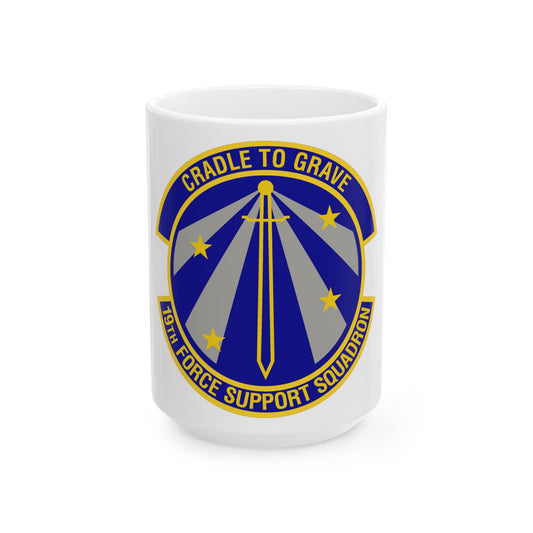 19th Force Support Squadron (U.S. Air Force) White Coffee Mug-15oz-The Sticker Space