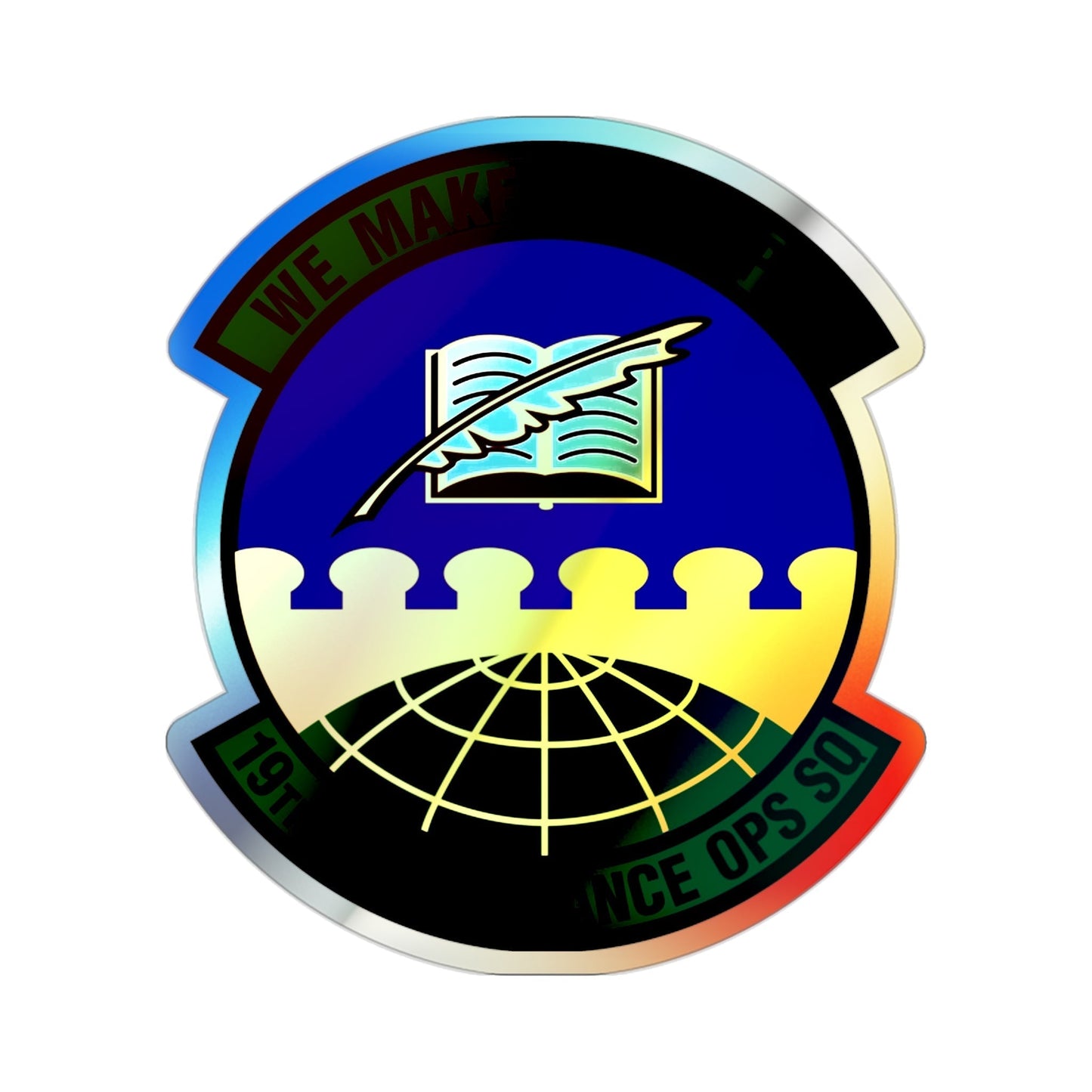 19th Maintenance Operations Squadron (U.S. Air Force) Holographic STICKER Die-Cut Vinyl Decal-2 Inch-The Sticker Space