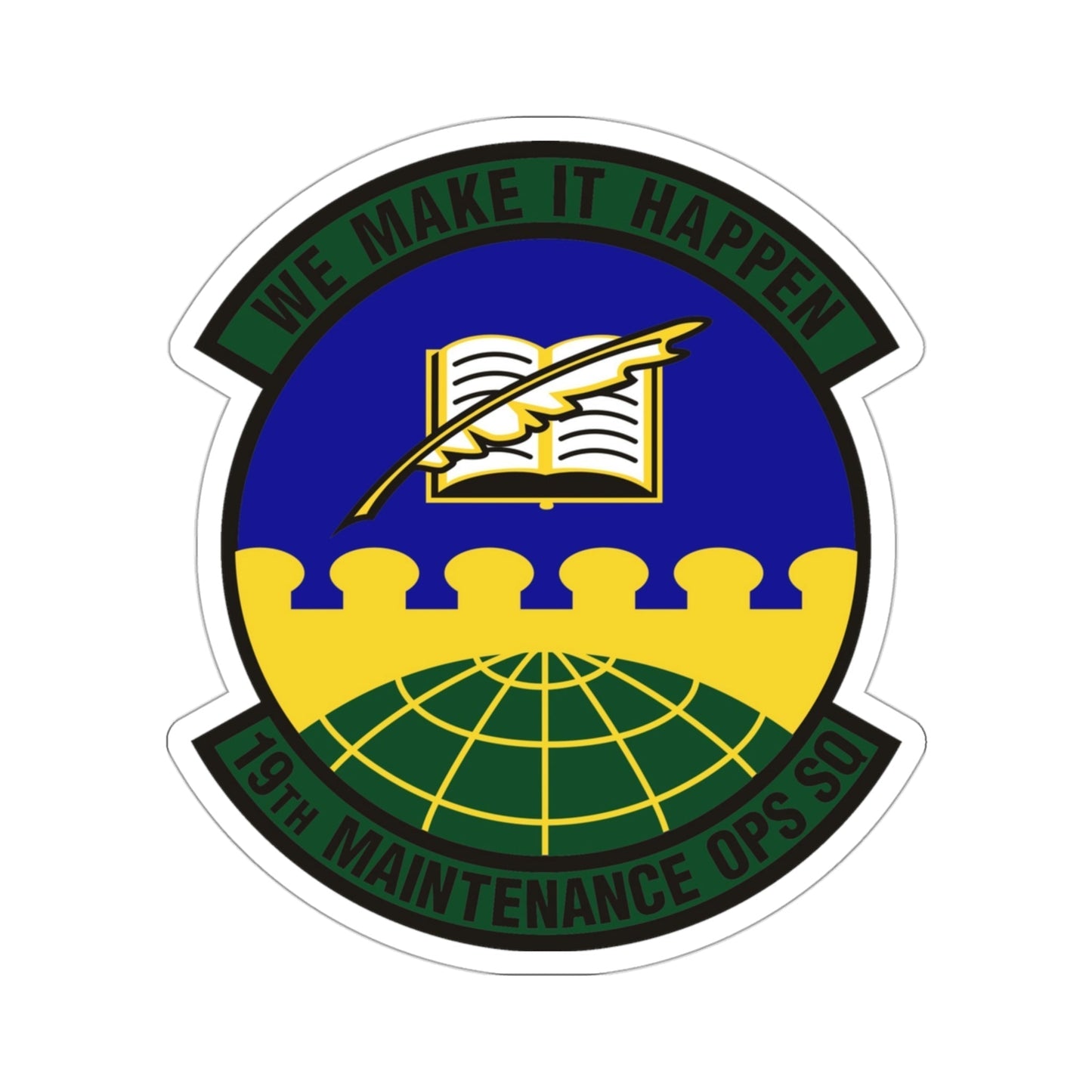 19th Maintenance Operations Squadron (U.S. Air Force) STICKER Vinyl Die-Cut Decal-3 Inch-The Sticker Space