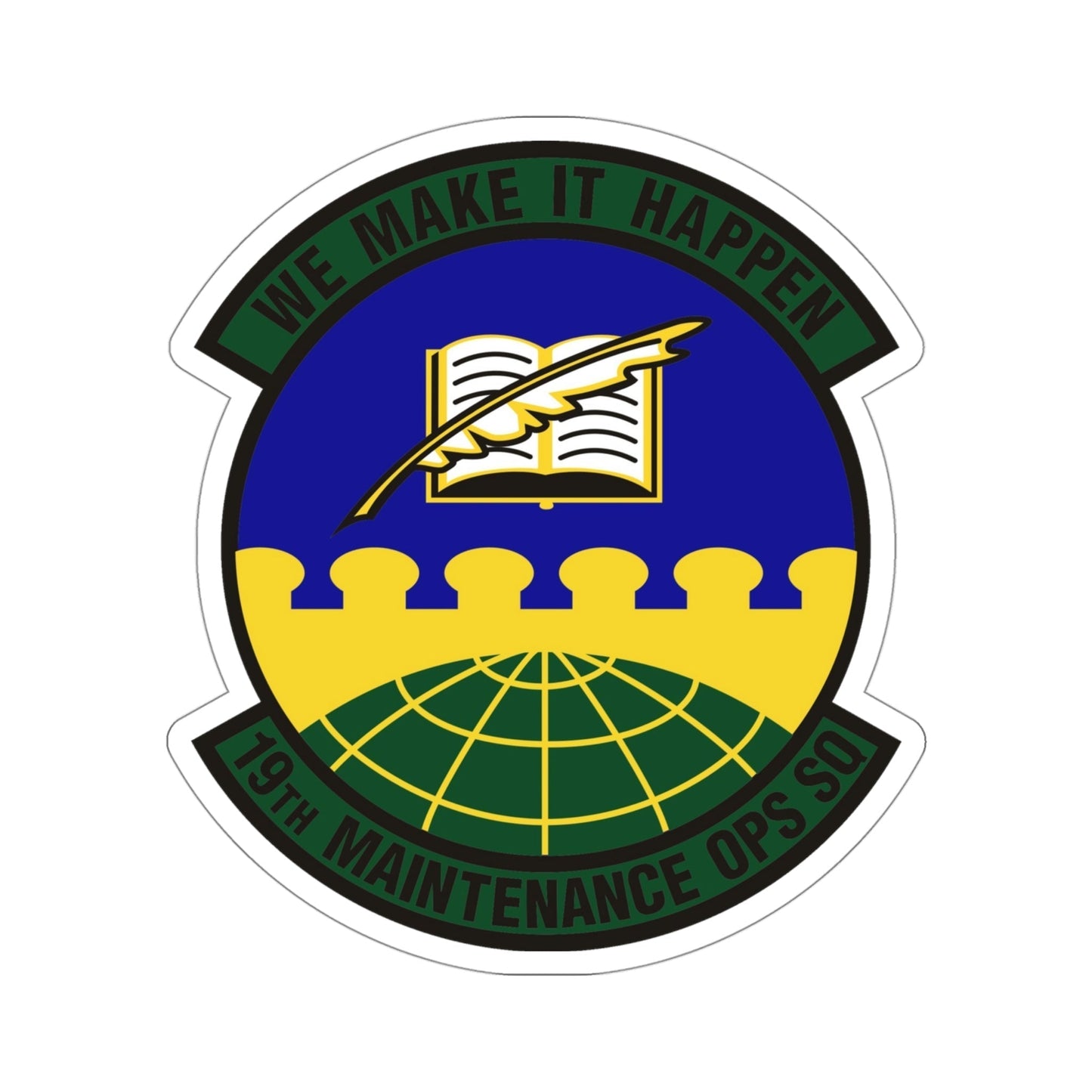 19th Maintenance Operations Squadron (U.S. Air Force) STICKER Vinyl Die-Cut Decal-4 Inch-The Sticker Space