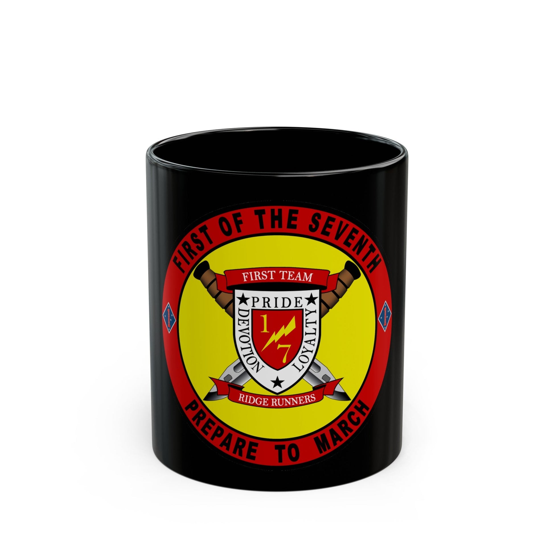 1st Battalion 7th Marines (USMC) Black Coffee Mug-11oz-The Sticker Space