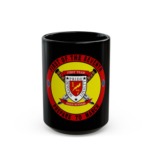 1st Battalion 7th Marines (USMC) Black Coffee Mug-15oz-The Sticker Space