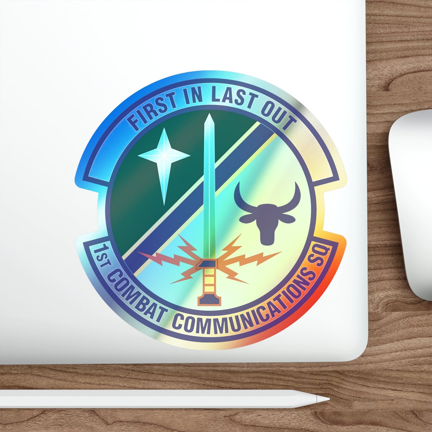 1st Combat Communications Squadron (U.S. Air Force) Holographic STICKER Die-Cut Vinyl Decal-The Sticker Space