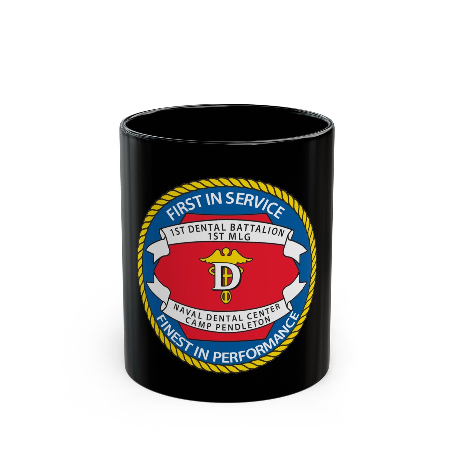 1st Dental Btn Naval Dental Cnt Camp Pendleton (U.S. Navy) Black Coffee Mug-11oz-The Sticker Space