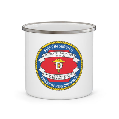 1st Dental Btn Naval Dental Cnt Camp Pendleton (U.S. Navy) Enamel Mug 12oz-12oz-The Sticker Space