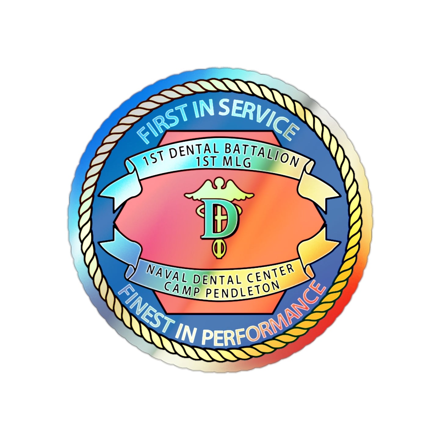 1st Dental Btn Naval Dental Cnt Camp Pendleton (U.S. Navy) Holographic STICKER Die-Cut Vinyl Decal-2 Inch-The Sticker Space