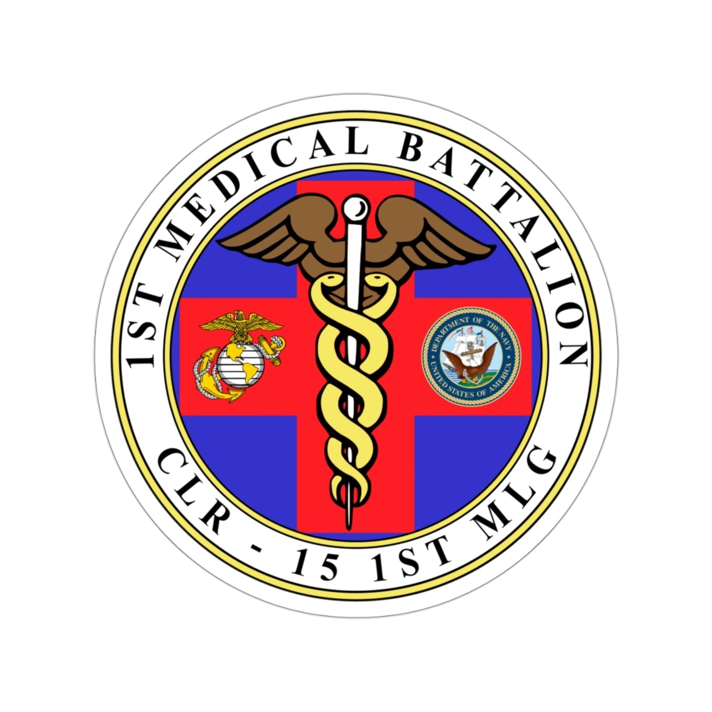 1st Medical Battalion (USMC) STICKER Vinyl Die-Cut Decal-3 Inch-The Sticker Space