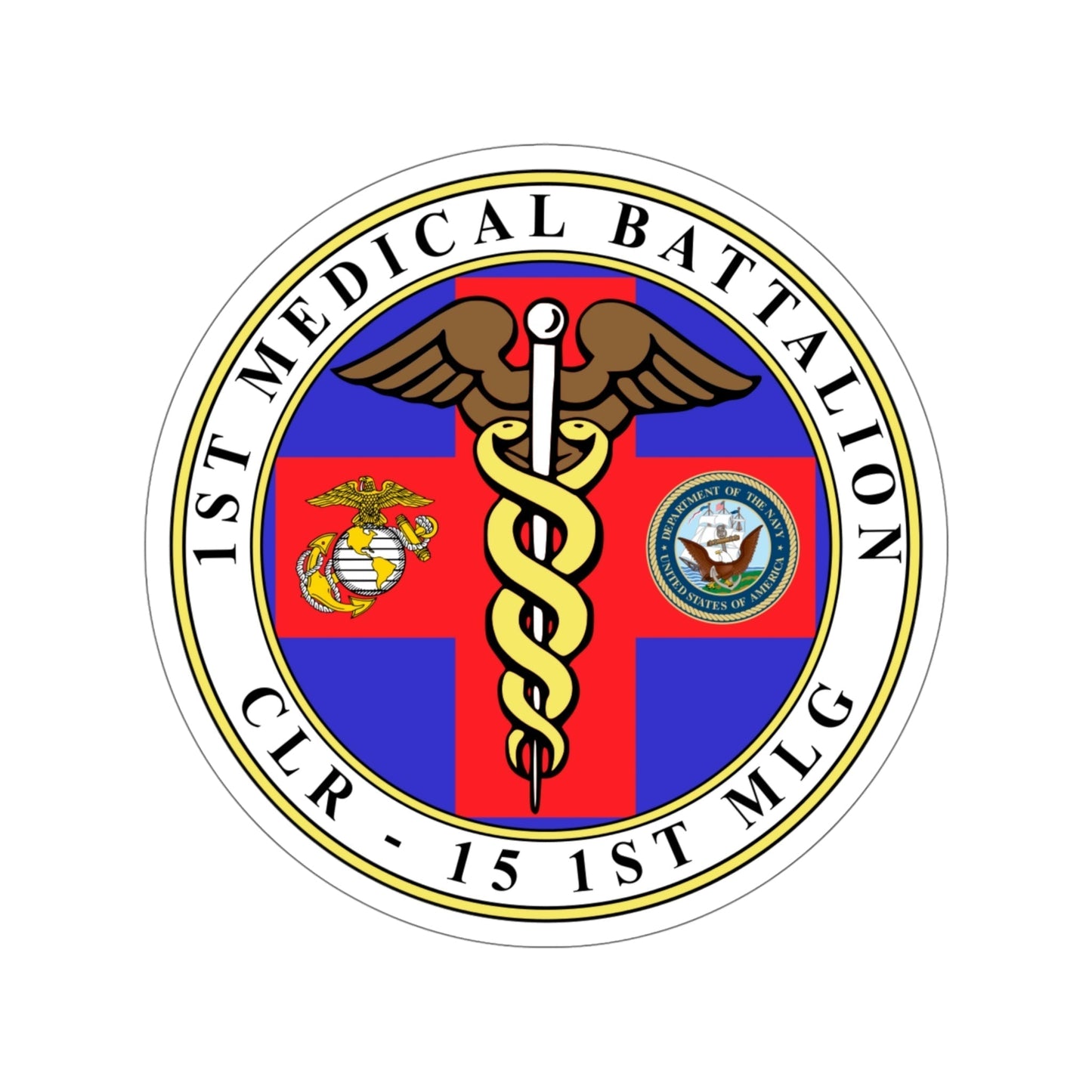 1st Medical Battalion (USMC) STICKER Vinyl Die-Cut Decal-5 Inch-The Sticker Space