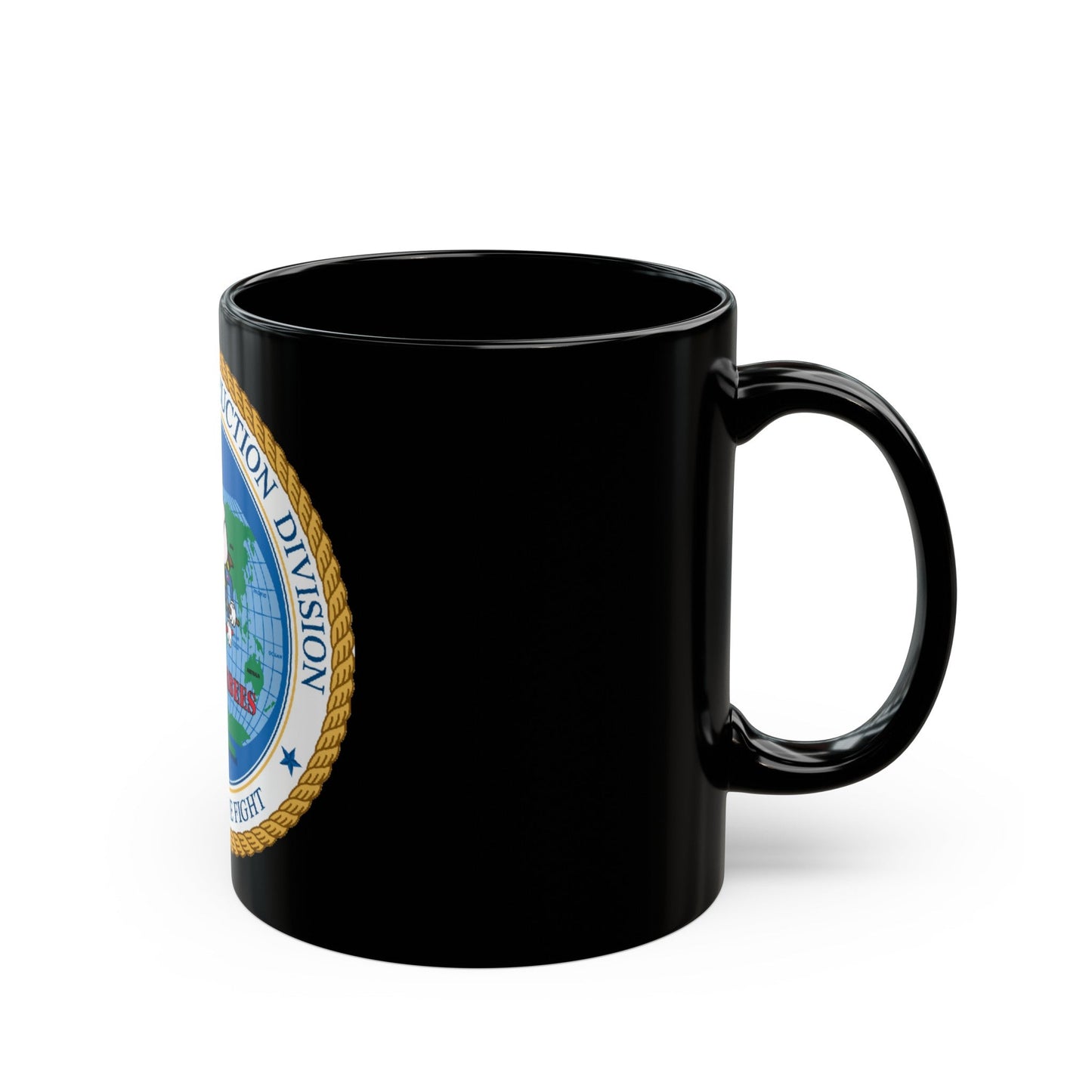 1st Naval Construction Div Seabee (U.S. Navy) Black Coffee Mug-The Sticker Space